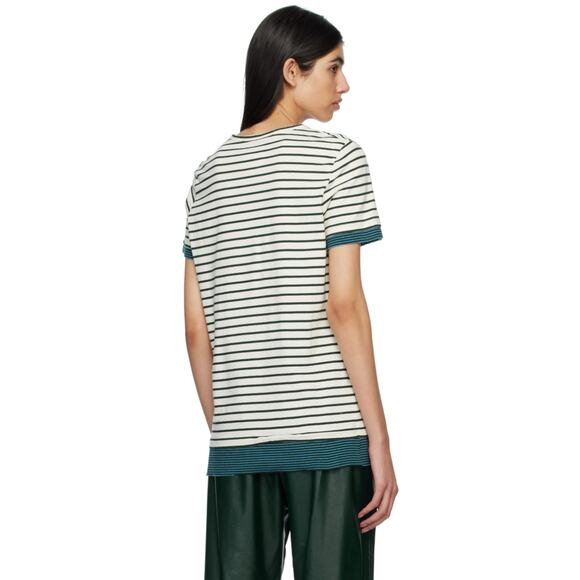 MM6 Maison Margiela Off-White Splice T-Shirt, Size L - Picture 3 of 11